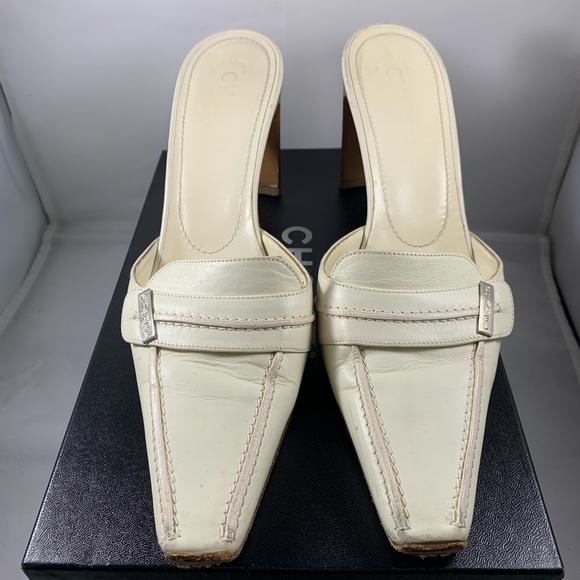 Vintage White Chanel Mules - Picture 1 of 7